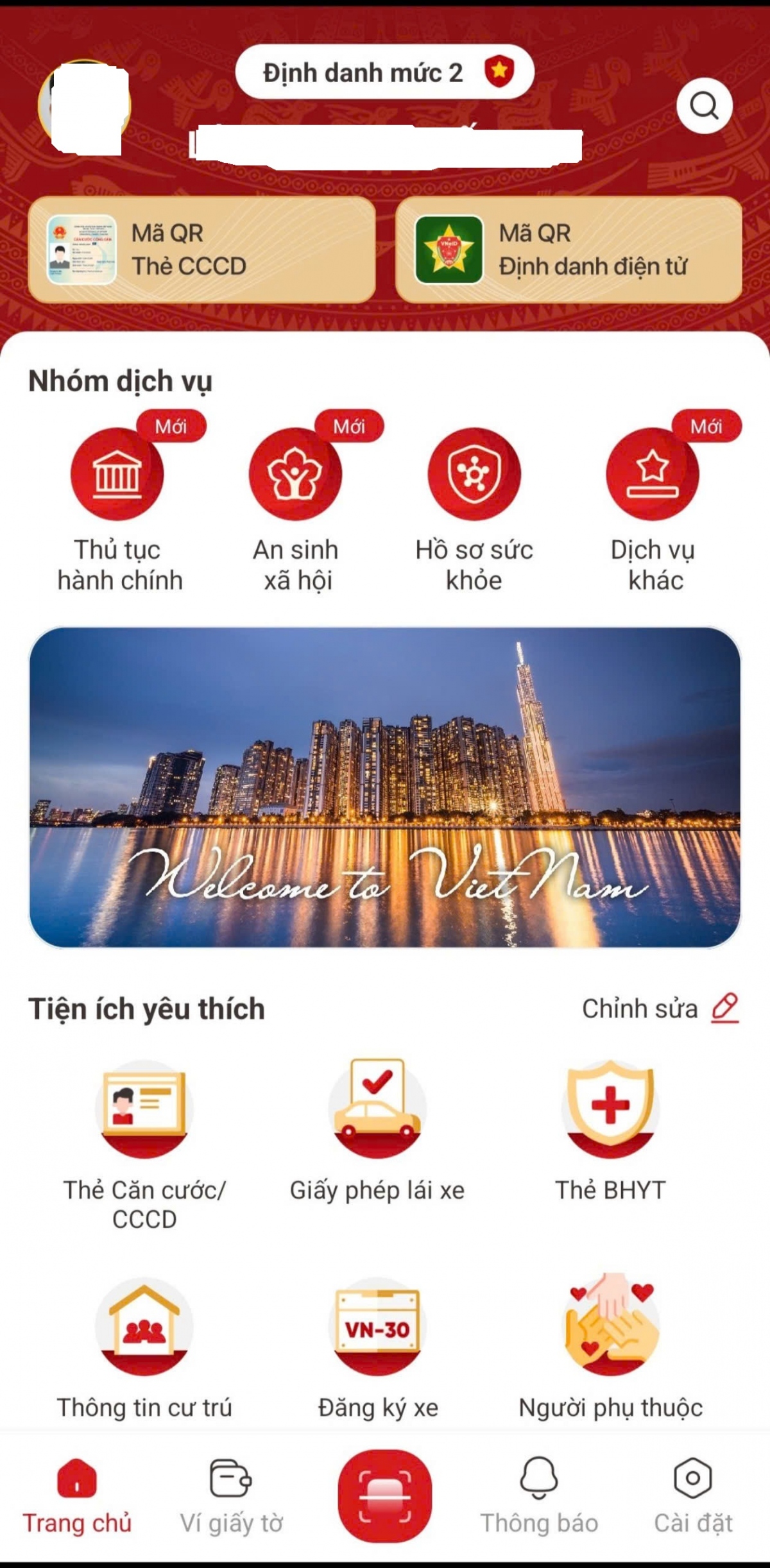 Hình ảnh này lấy từ Tài liệu hướng dẫn trên ứng dụng VNeID của Bộ Công an