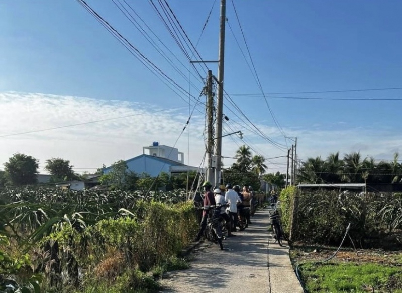 Hiện trường nơi xảy ra vụ án mạng.