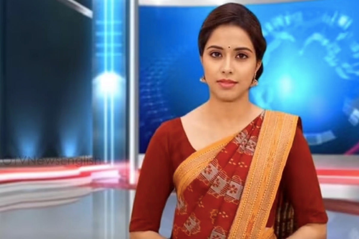 Người dẫn chương trình ảo trên đài truyền hình Odisha TV ở miền Đông Ấn Độ
