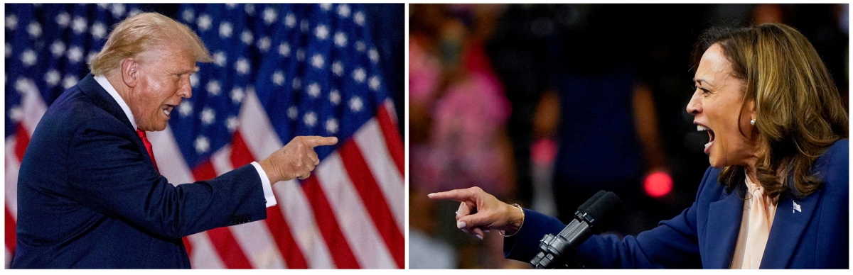 Cựu Tổng thống Mỹ Donald Trump và Phó Tổng thống Kamala Harris. Nguồn: Reuters