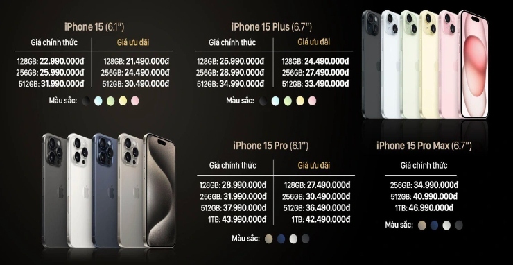 Ngoại trừ iPhone 16 Pro 128 GB biến mất, giá iPhone 16 series được cho là giữ nguyên so với các mẫu iPhone 15 series