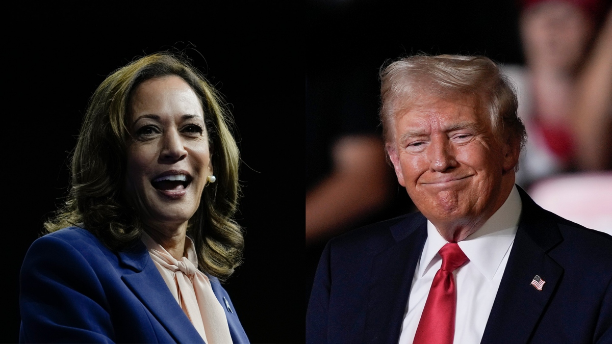 Bà Kamala Harris (trái) và ông Donald Trump (phải). Ảnh: AP