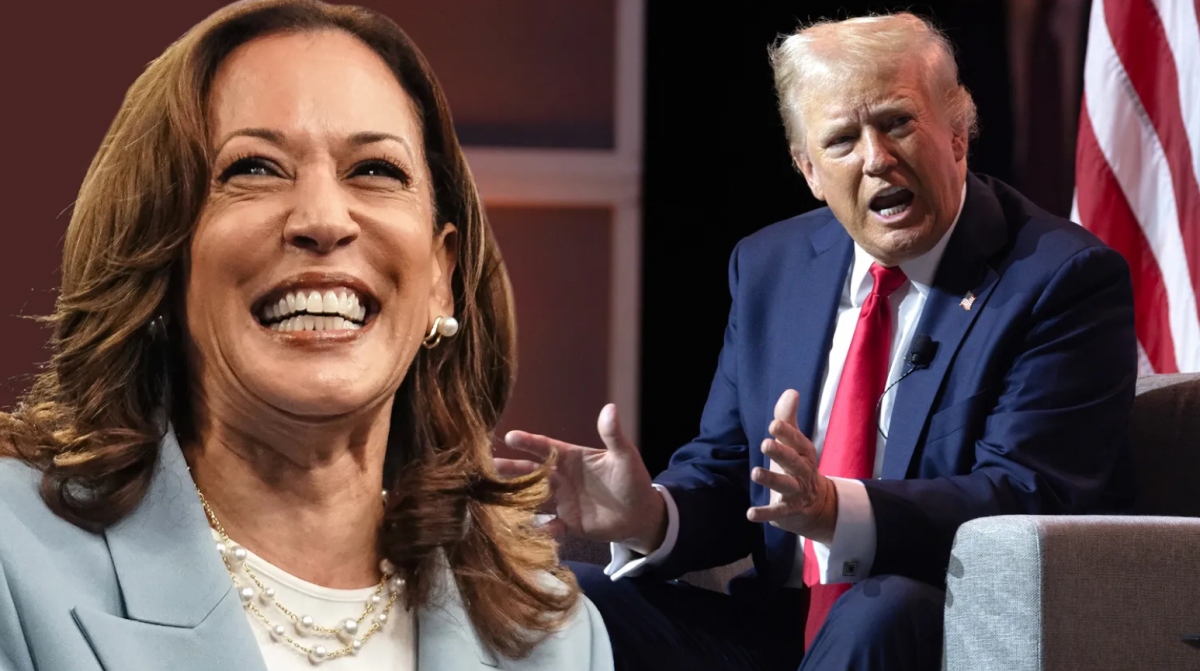 Phó Tổng thống Kamala Harris (trái) và cựu Tổng thống Donald Trump (phải)