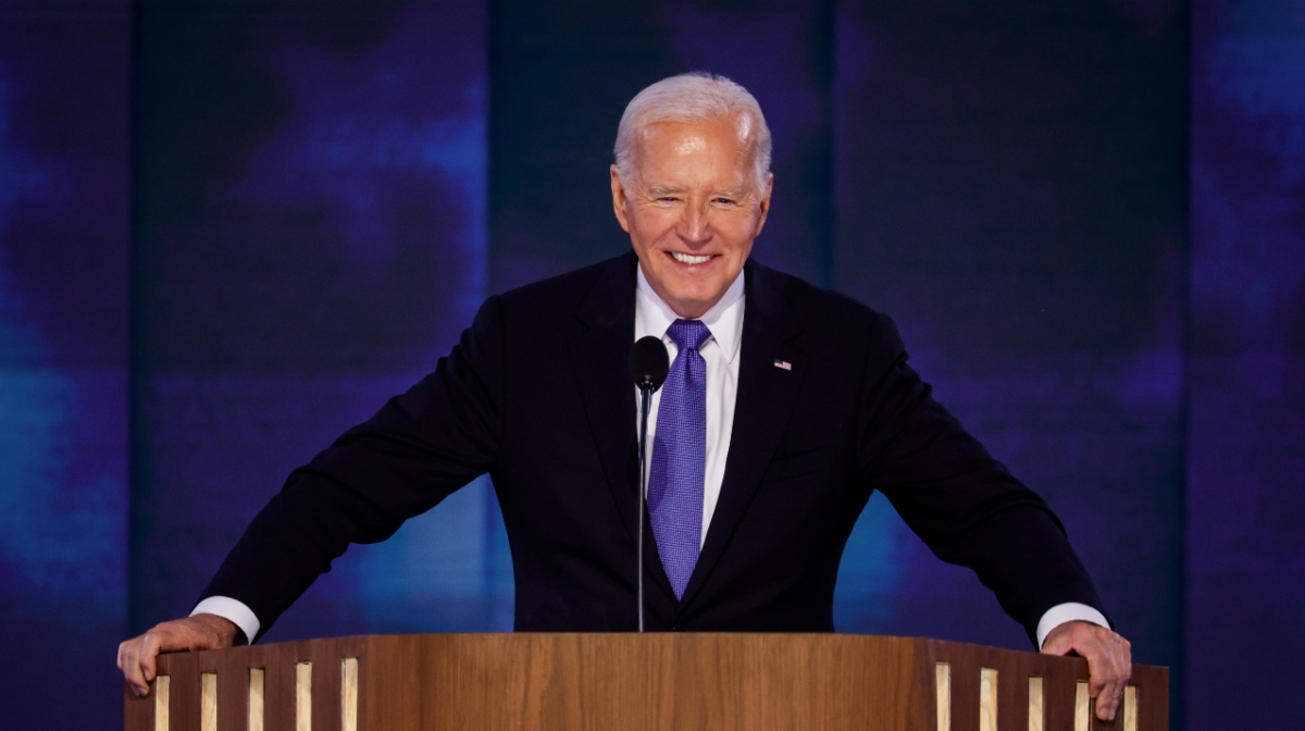 Tổng thống Joe Biden tại Đại hội toàn quốc đảng Dân chủ. Ảnh: CNN