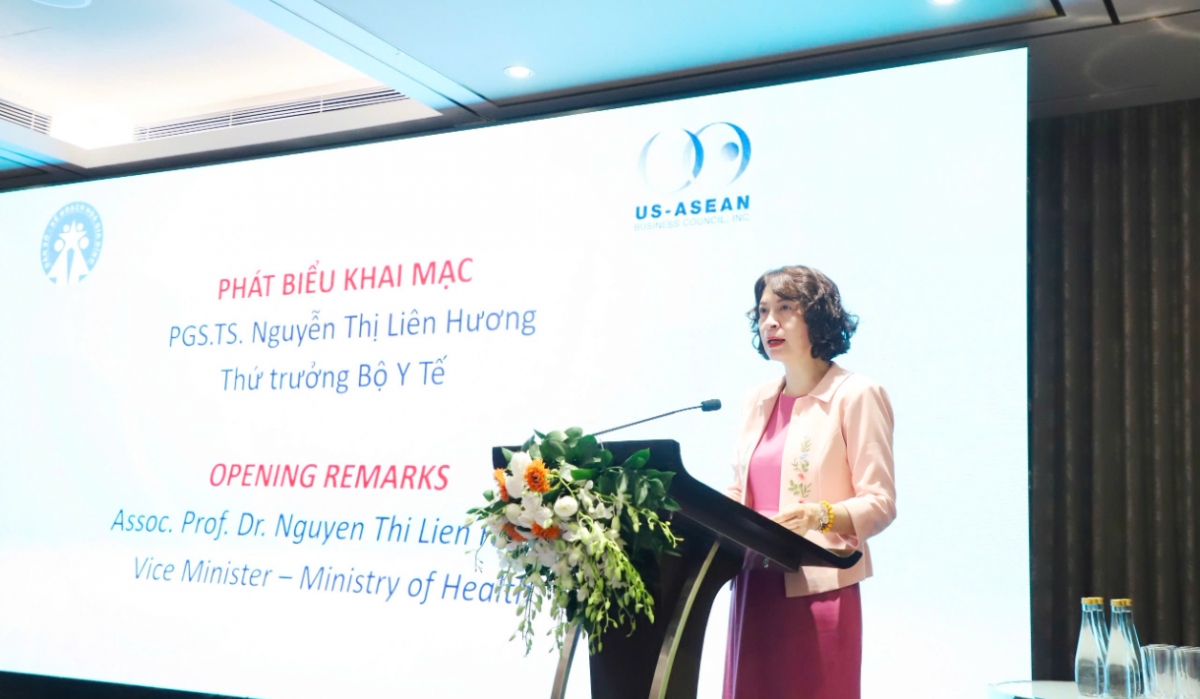 Thứ trưởng Bộ Y tế Nguyễn Thị Liên Hương phát biểu tại Hội thảo (Ảnh: PV/Vietnam+)