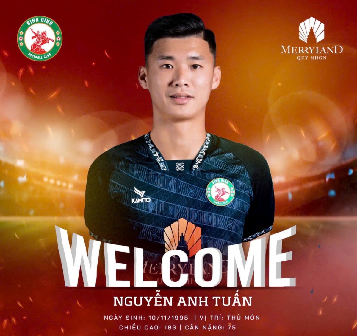 CLB Bình Định ký hợp đồng với Nguyễn Anh Tuấn.