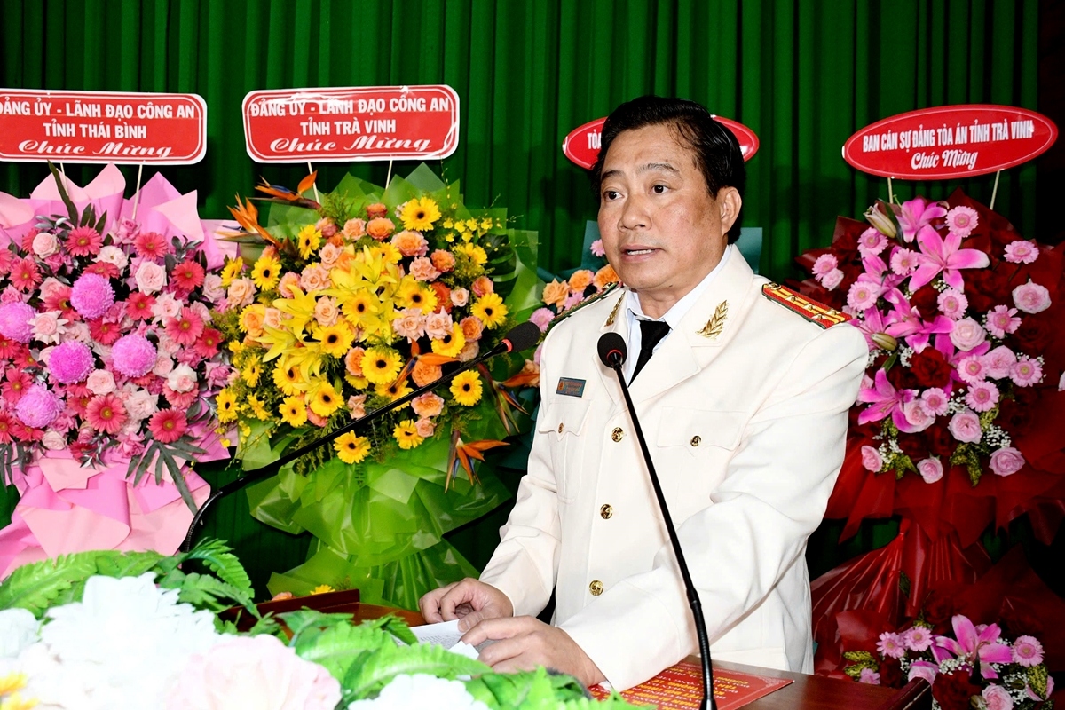 Đại tá Nguyễn Thanh Hải phát biểu nhận nhiệm vụ