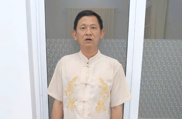 Đối tượng Phan Văn Tính tại cơ quan công an