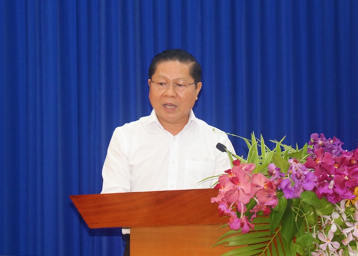 Thứ trưởng Bộ Lao động - Thương binh và Xã hội Lê Tấn Dũng phát biểu tại lễ ra mắt trung tâm (ảnh Cẩm Tiên)