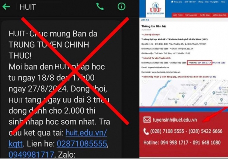 Nội dung đăng trên mạng xã hội được cho là giả mạo trường đại học, phụ huynh và học sinh hãy cảnh giác, không làm theo thông tin trên mạng mà hãy liên hệ trực tiếp với nhà trường.