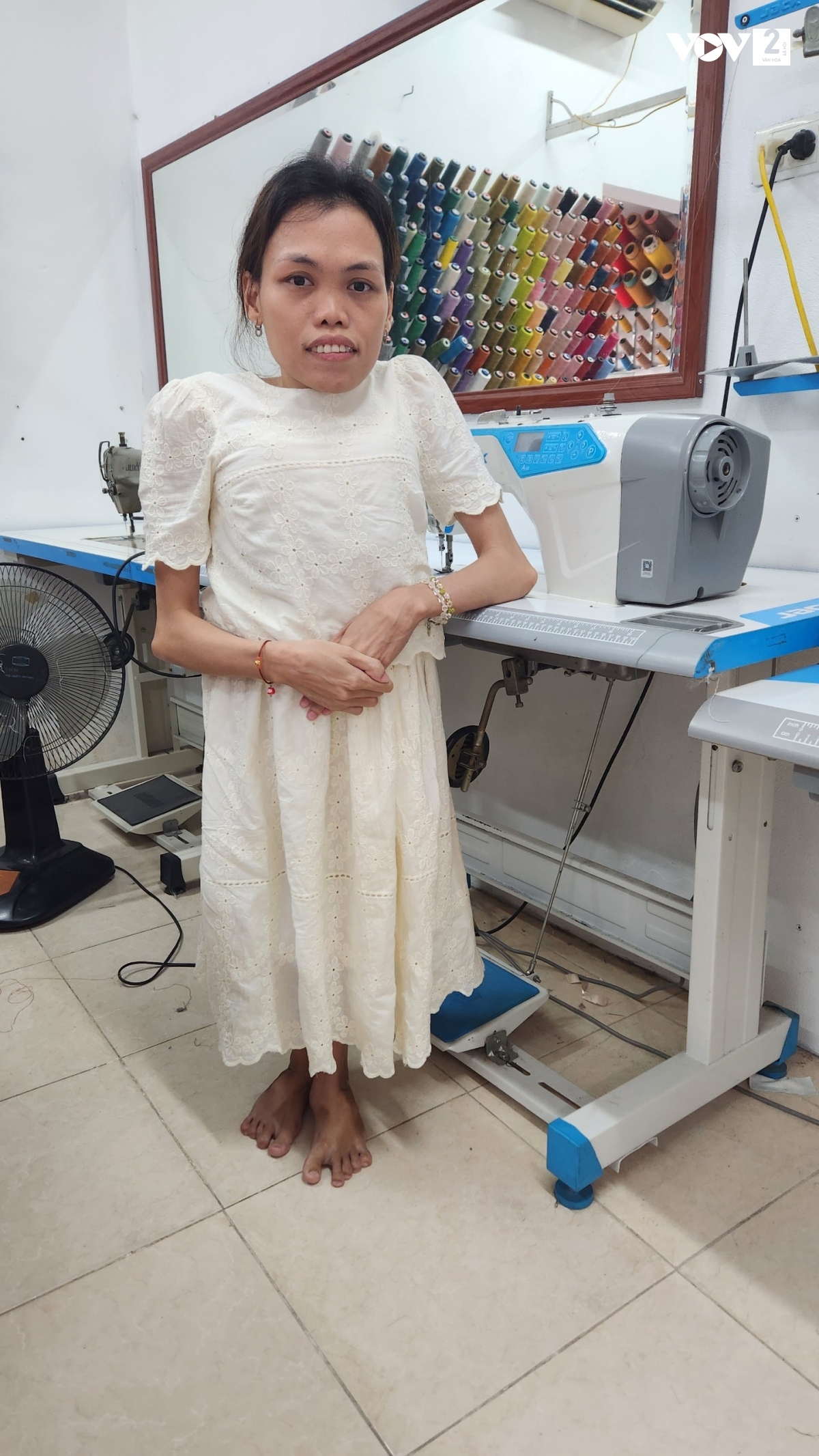 Chị Nguyễn Thị Như Thêu, người khuyết tật ở Yên Tiến, Ý Yên, Nam Định