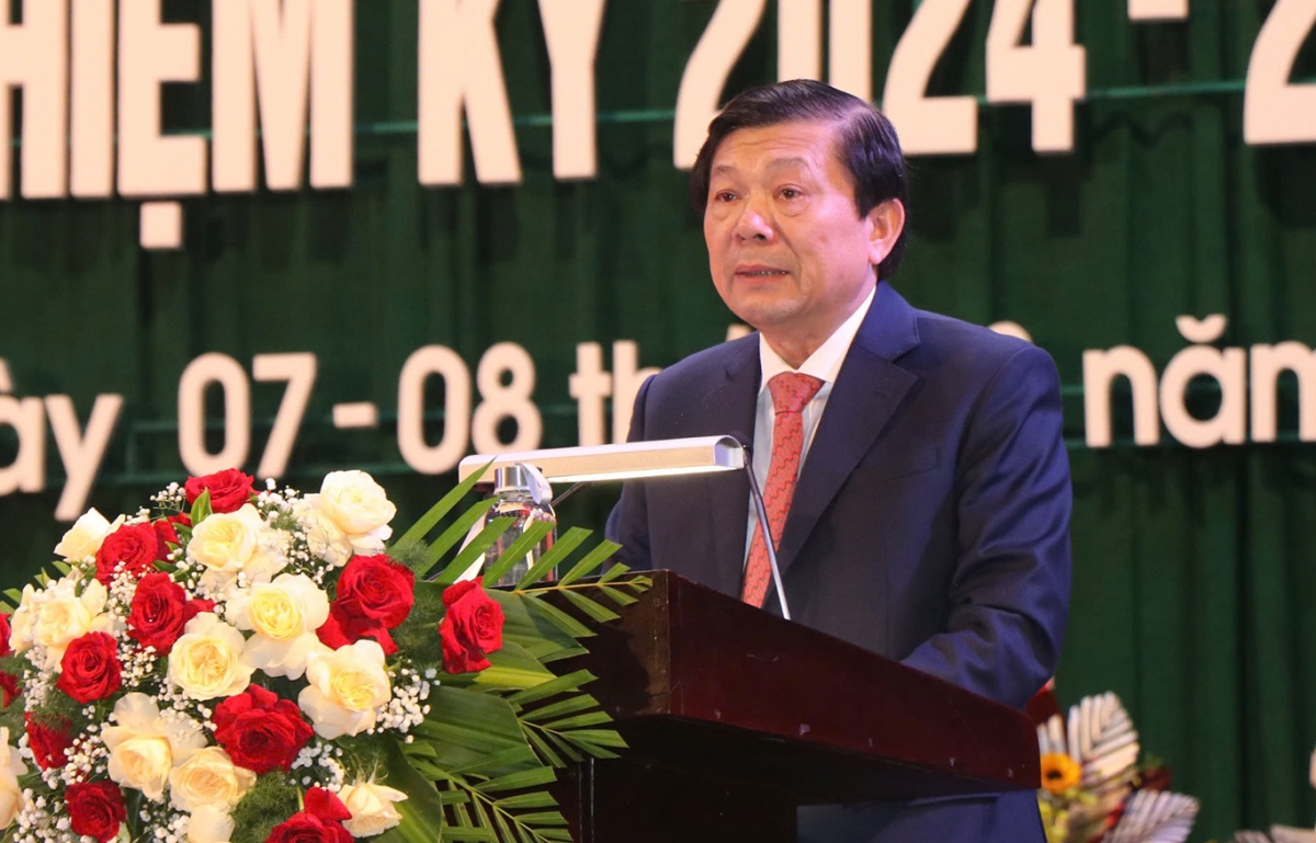 Ông Nguyễn Hữu Dũng, Phó Chủ tịch Ủy ban Trung ương Mặt trận Tổ quốc Việt Nam phát biểu tại Đại hội