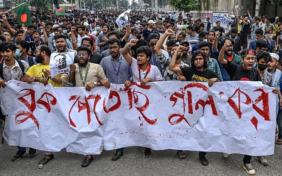 Phong trào biểu tình của sinh viên Bangladesh. Ảnh: al Jazeera.