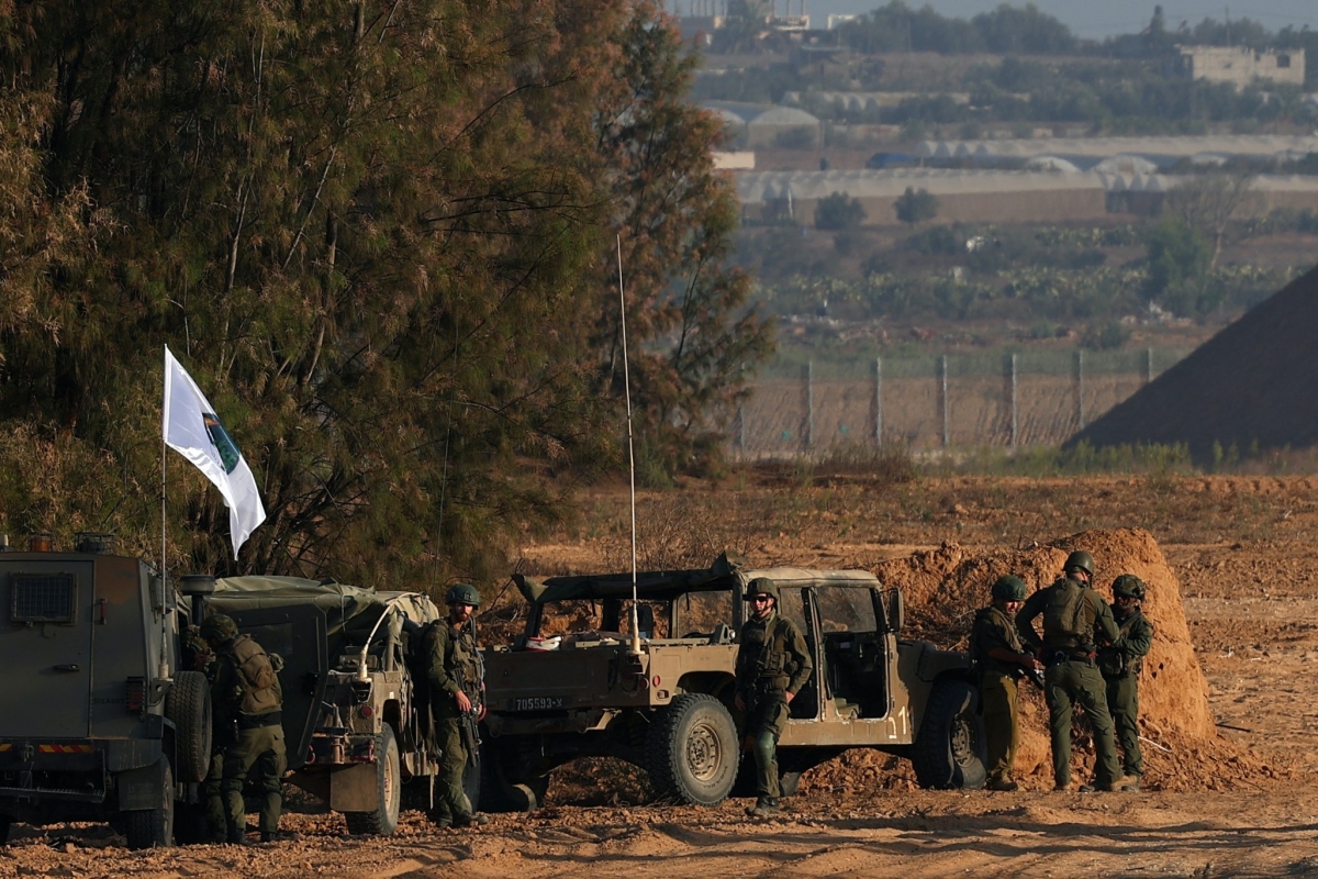 Binh lính Israel tại khu vực gần biên giới Israel - Gaza hôm 23/8. Nguồn: Reuters