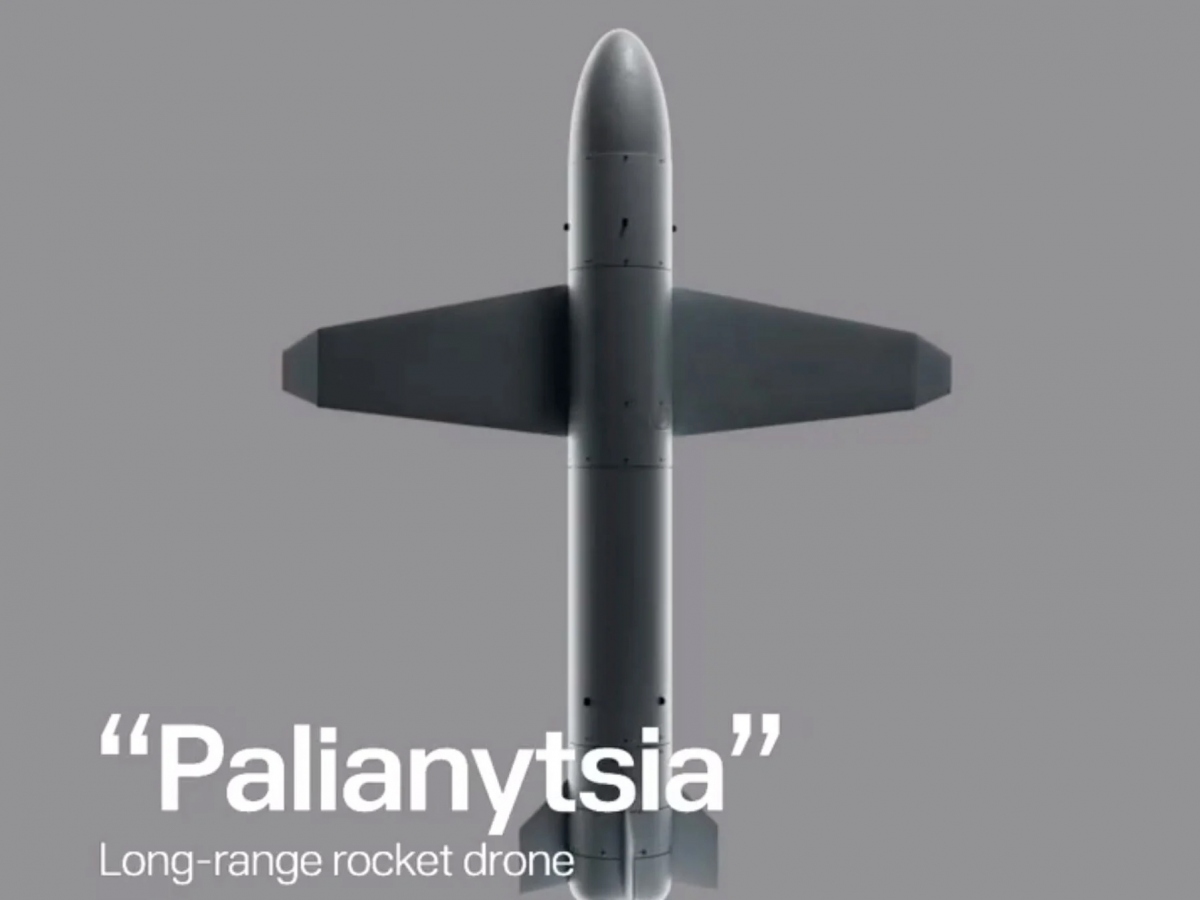 Tên lửa UAV có tên Palianytsia của Ukraine. Ảnh: BI