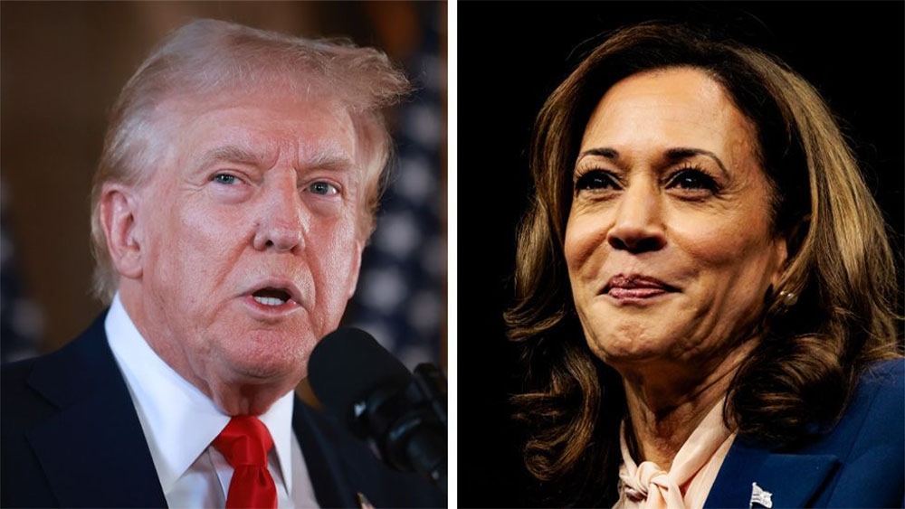 Cựu Tổng thống Mỹ Donald Trump va Phó Tổng thống Mỹ Kamala Harris.