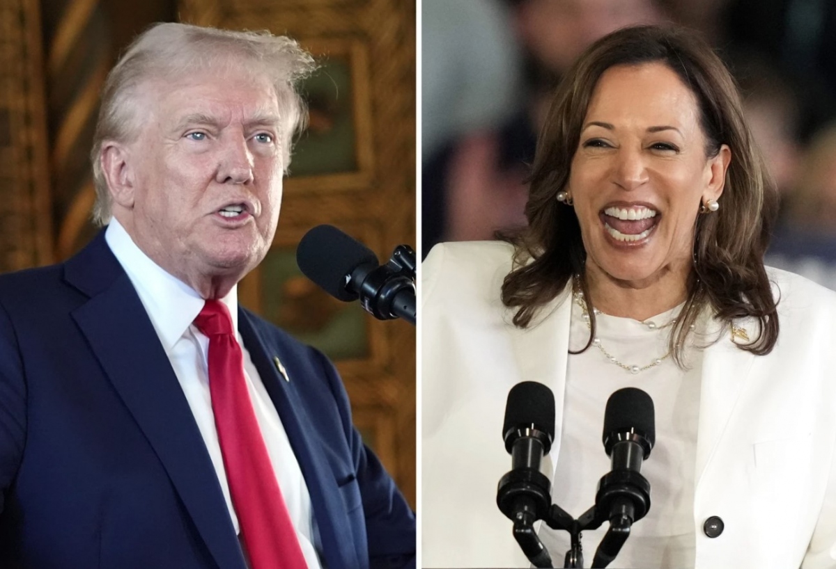 Cựu Tổng thống Mỹ Donald Trump và Phó Tổng thống Mỹ Kamala Harris. Ảnh: AP