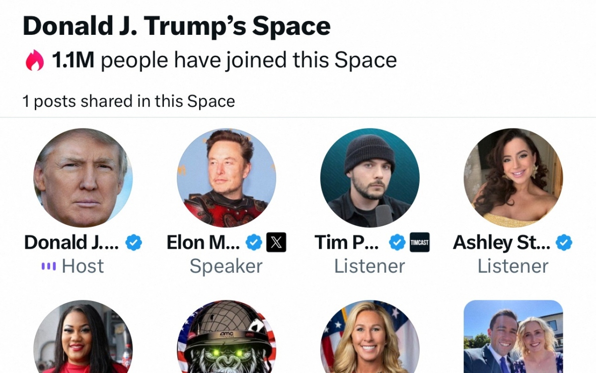 Ông Trump trả lời phỏng vấn của tỷ phú Musk trên mạng X. Ảnh: Mạng X.