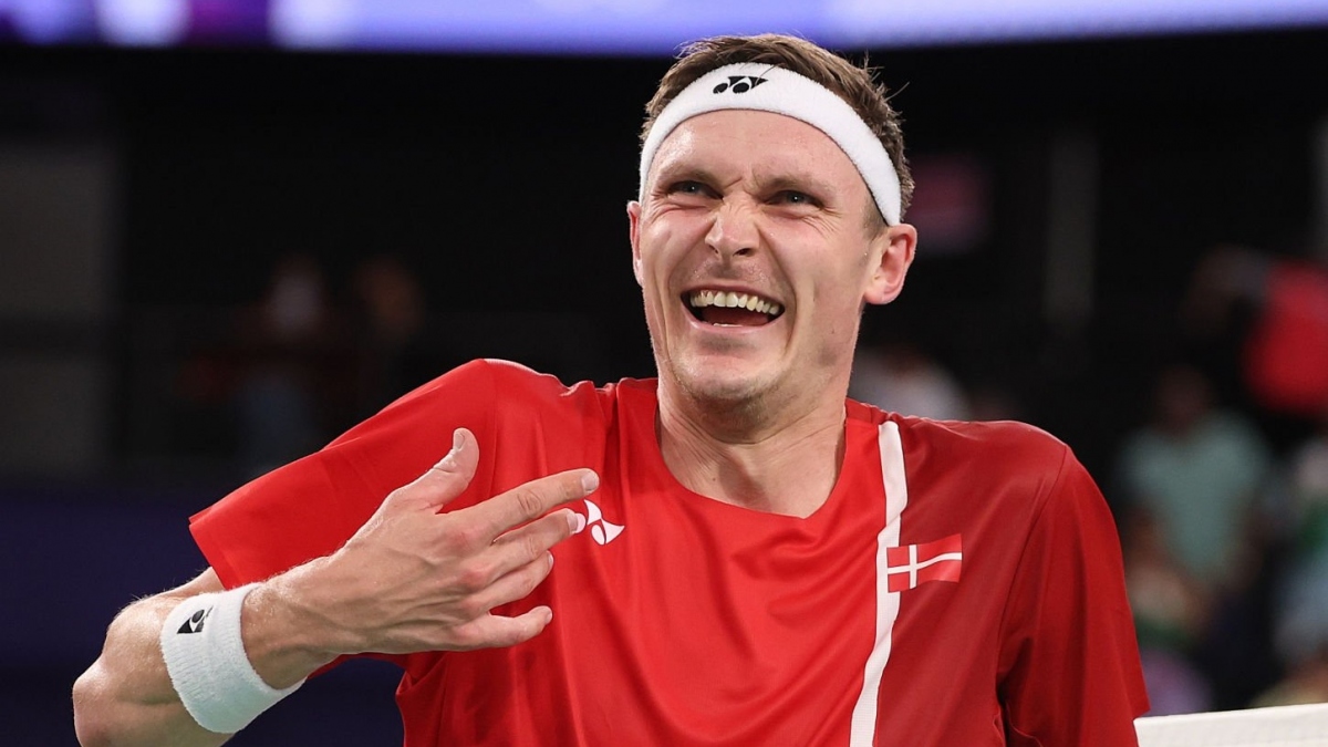 Viktor Axelsen đối đầu với Kunlavut Vitidsarn ở trận chung kết cầu lông đơn nam Olympic 2024 vào lúc 19h30 ngày 5/8 (Ảnh: Getty).