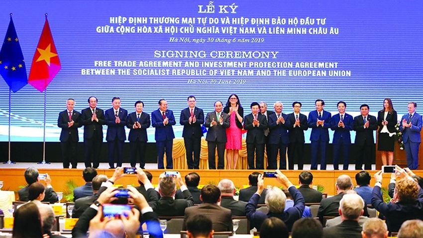 Việt Nam - EU ký kết Hiệp định EVFTA và Hiệp định IPA, ngày 30/6 tại Hà Nội - Ảnh: vlr.vn