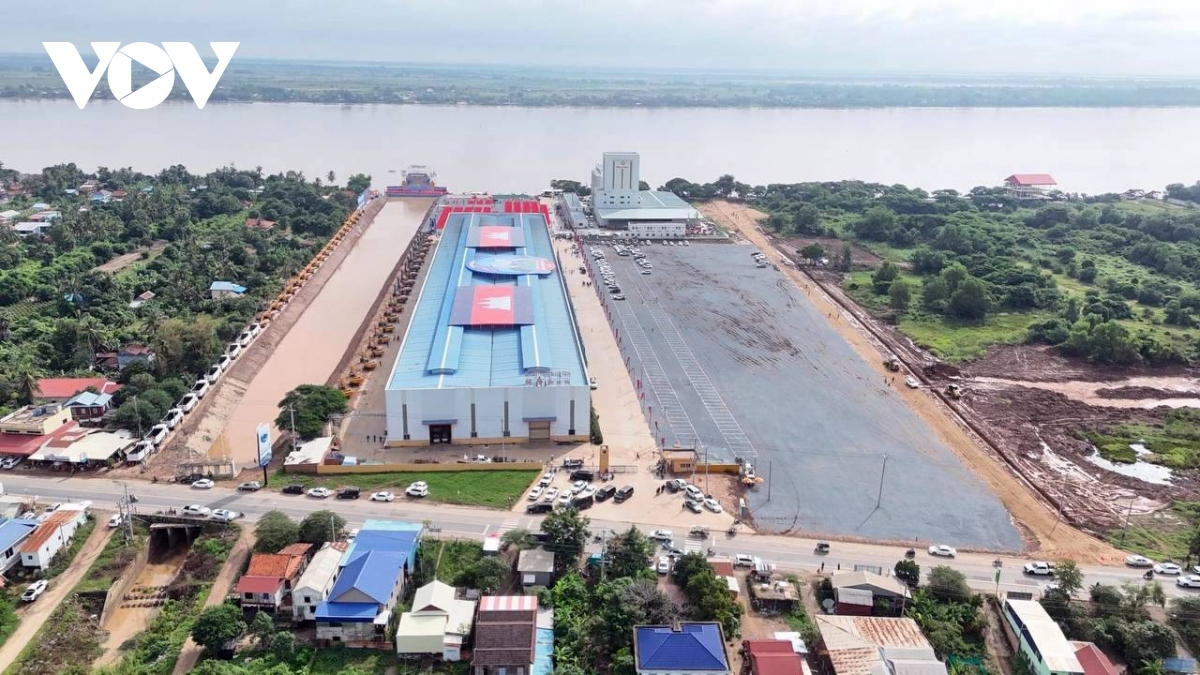 Khu vực khởi công kênh đào Phù Nam Techo. Ảnh: Văn Đỗ-Tuấn Anh/VOV-Phnom Penh.