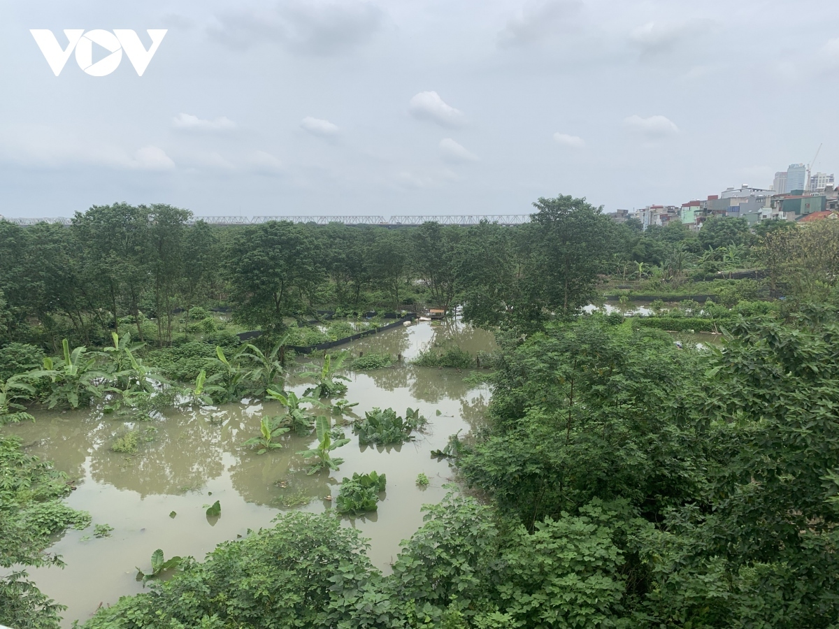 Nước lên khiến các con đường, ngõ ngách đi lại hàng ngày bị ngập.