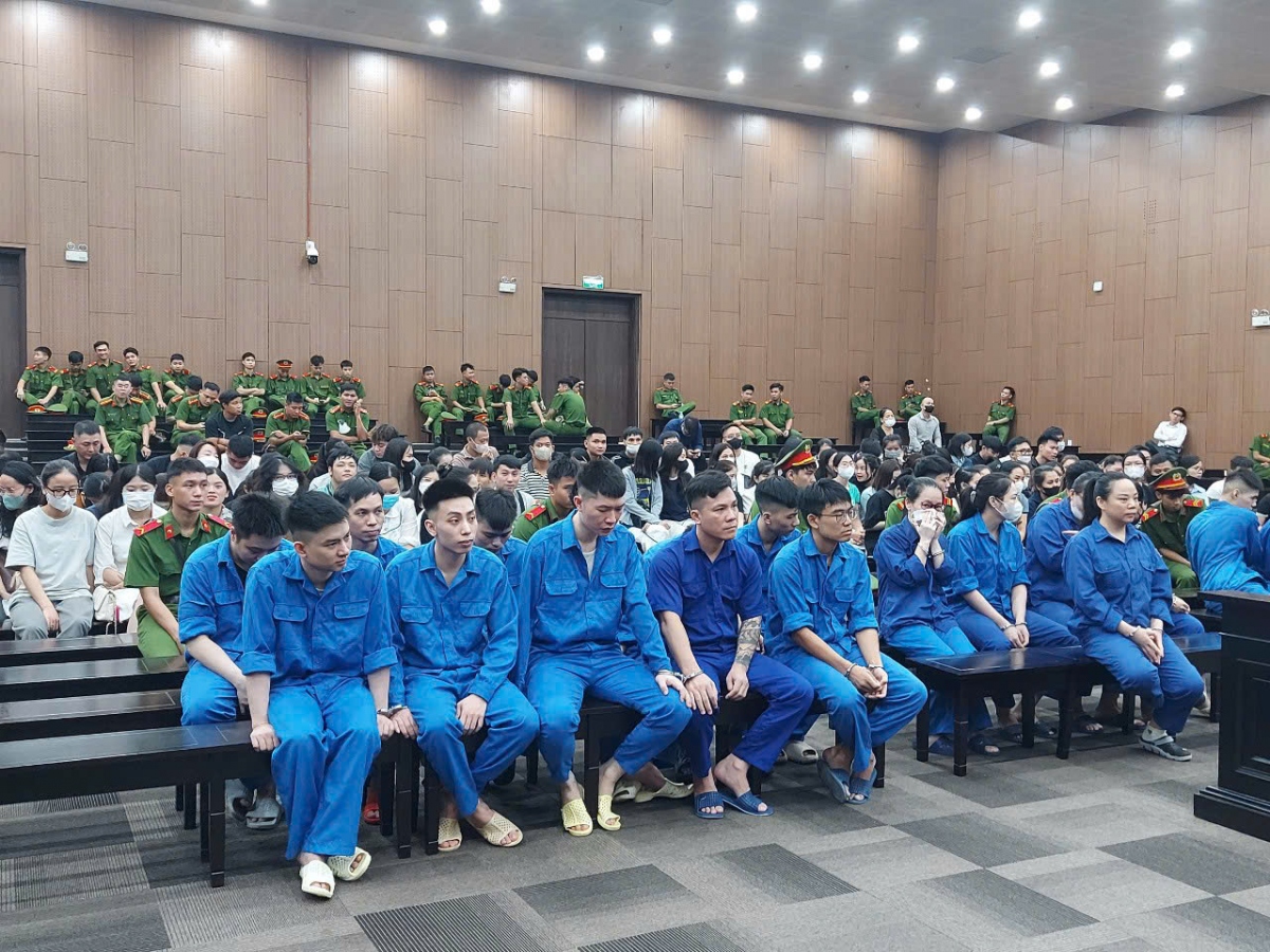 Các bị cáo tại phiên toà
