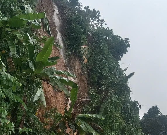 Nhiều vị trí các huyện Nam Trà My nguy cơ sạt lở rất cao.