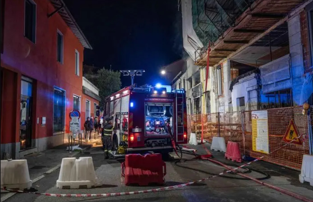 Hiện trường vụ hỏa hoạn ở Milan hôm 12/9. Ảnh: L'Unione Sarda