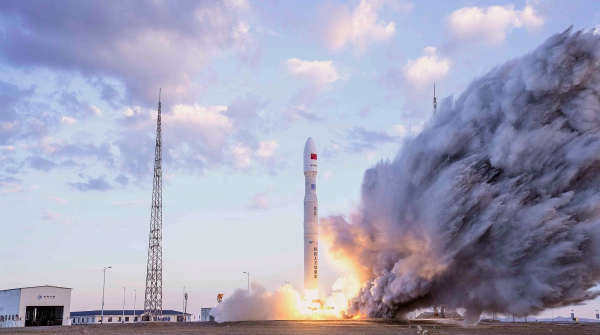 Tên lửa Lực Tiễn-1 của Trung Quốc phóng lên vào sáng 25/9. Ảnh: Cas Space
