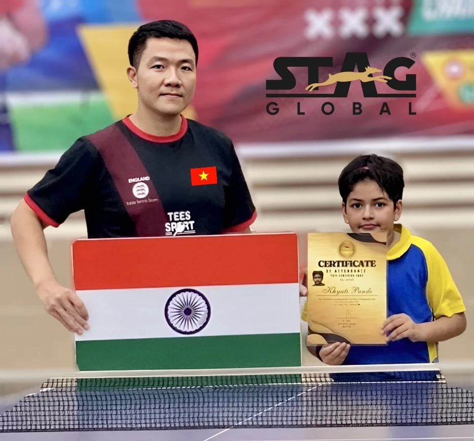 Coach Ti Long (Nguyen Hoang Long) and Khyati (India) at TI LONG CLUB