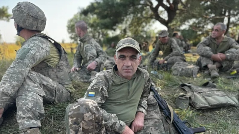 Địa điểm huấn luyện của quân đội Ukraine ở tỉnh miền bắc Chernihiv. Ảnh: BBC