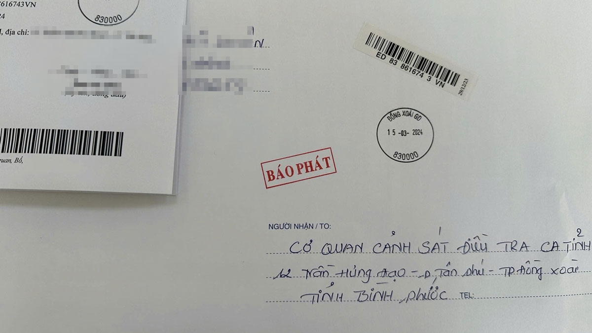 Đơn tố cáo của các nạn nhân gửi đến cơ quan Cảnh sát điều tra Công an tỉnh Bình Phước