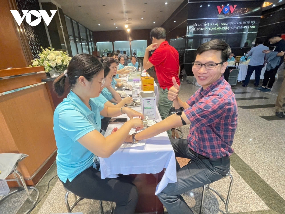 Volunteers begin to register for blood donation from the early hours of the morning.