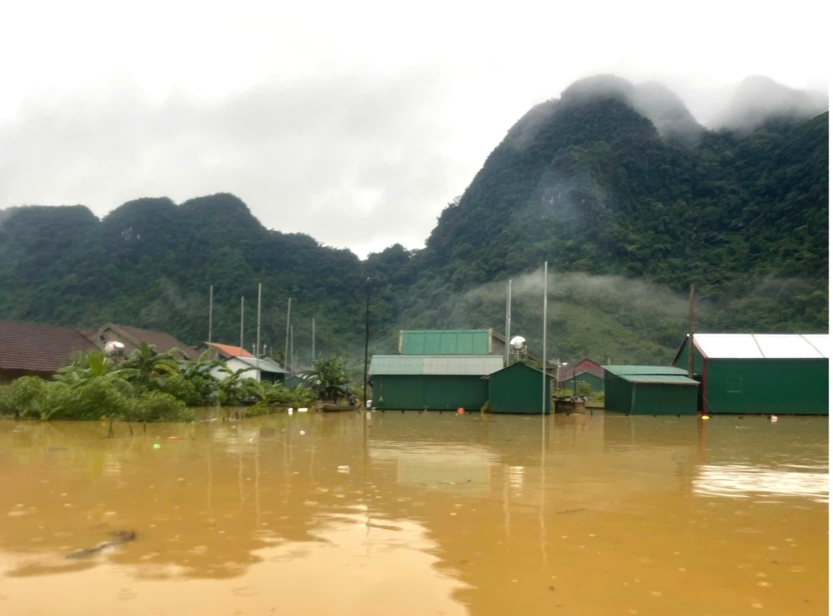 Many families in Tan Hoa district are forced to take refuge in floating houses built as shelters to stay in during the flooding season.