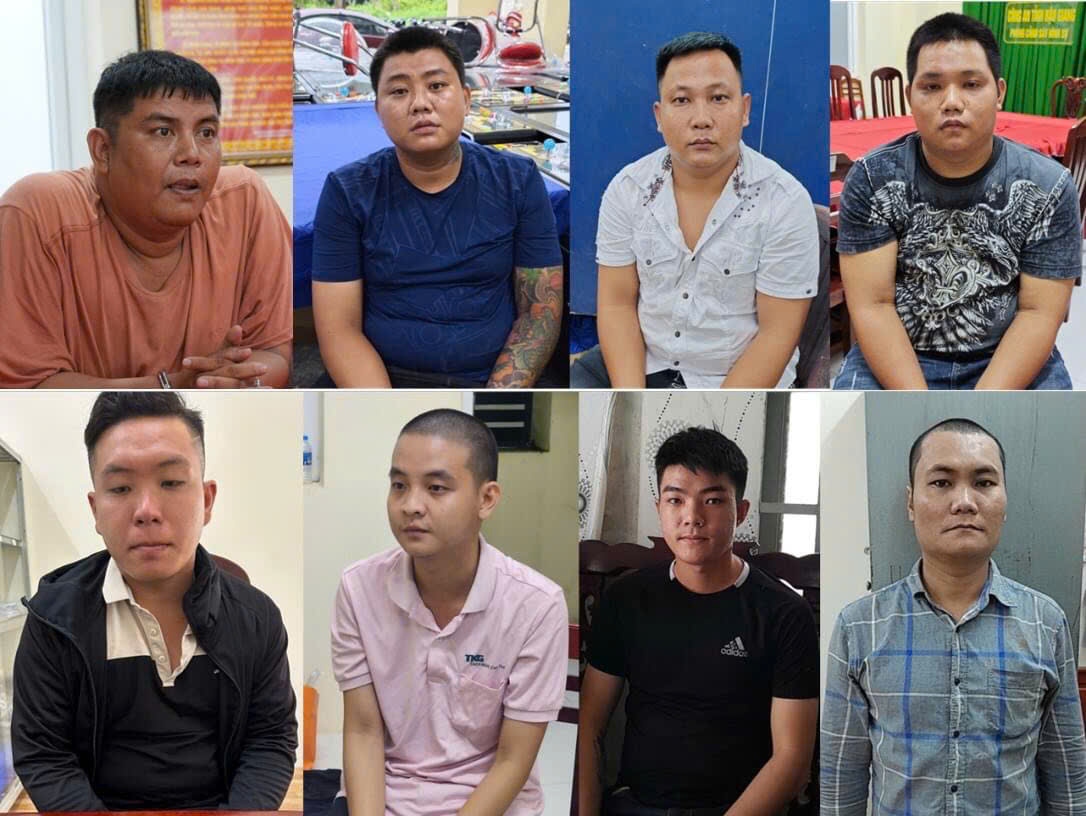 Các đối tượng liên quan tới vụ án đang bị bắt giữ. Ảnh: Công an cung cấp