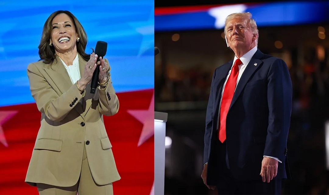 Bà Kamala Harris và ông Donald Trump. Ảnh: WP