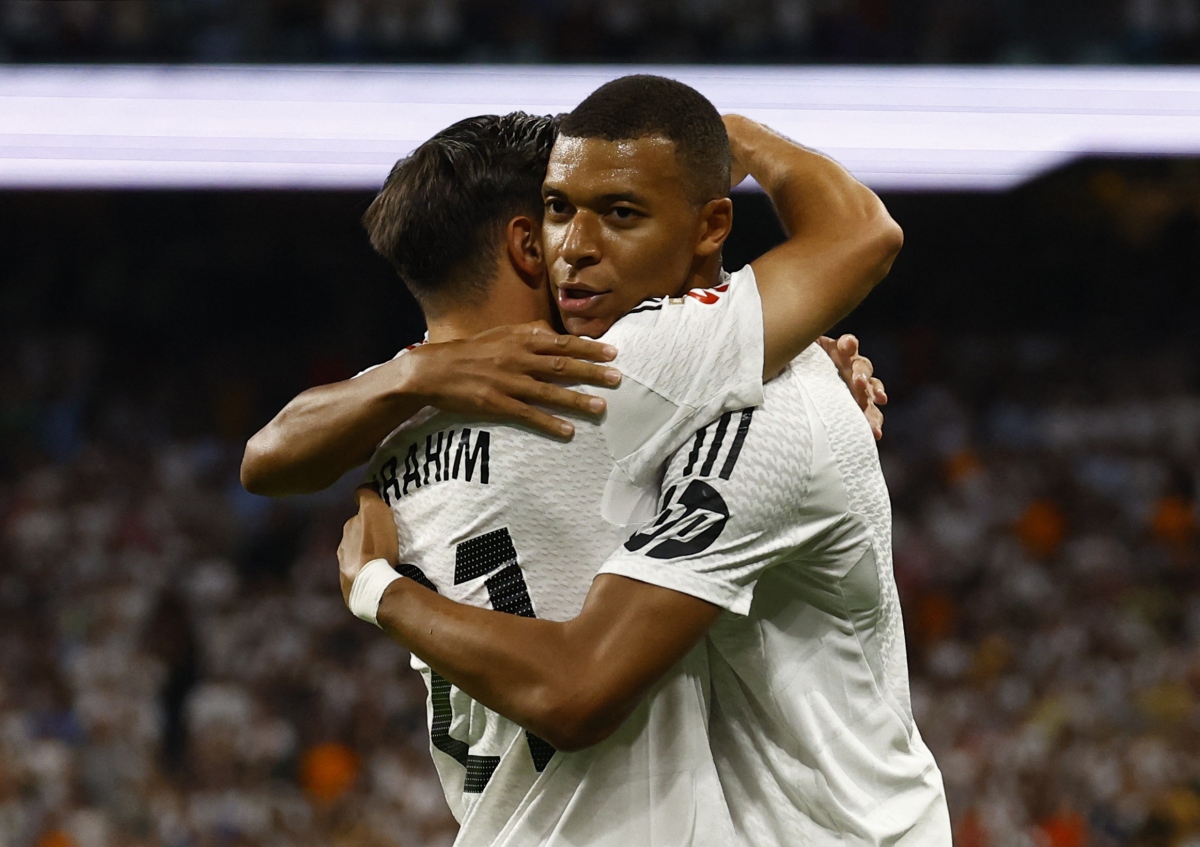 Mbappe tỏa sáng giúp Real Madrid giành trọn 3 điểm trên sân nhà (Ảnh: Reuters).