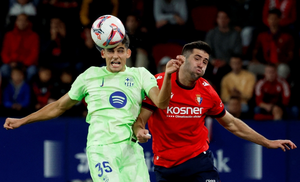 Osasuna đã chơi rất hay ở trận đấu với Barca (Ảnh: Reuters).
