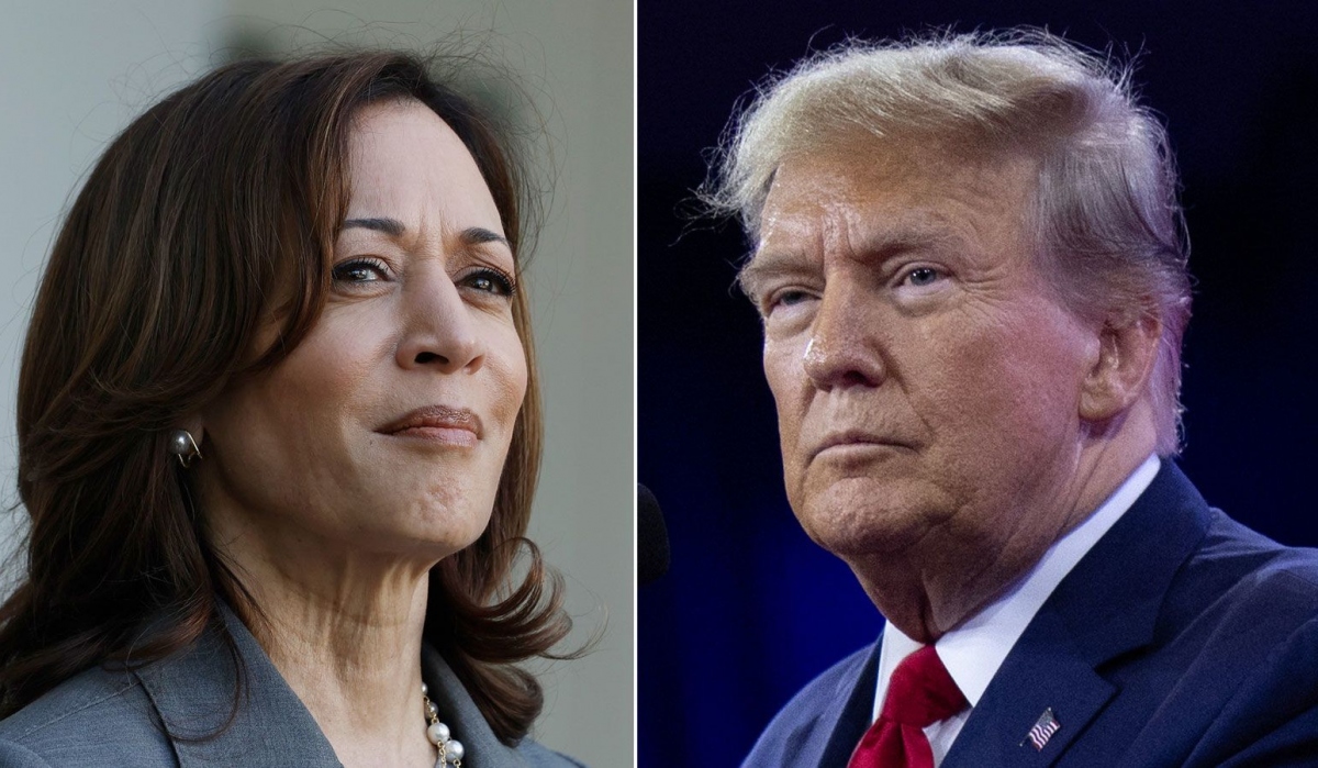 Bà Harris (trái) và ông Biden (phải). Ảnh: Getty