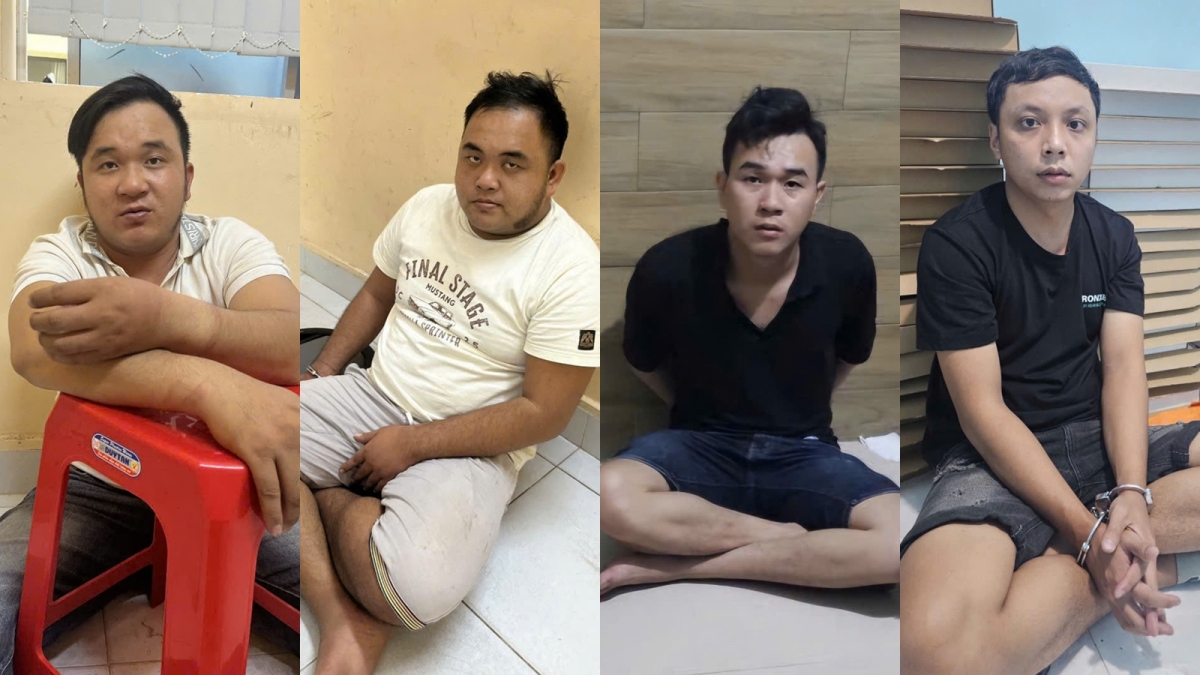Các đối tượng Nguyễn Hữu Thân, Nguyễn Hữu Thế, Phạm Thanh Linh, Nguyễn Quốc Kiệt (từ trái qua phải)