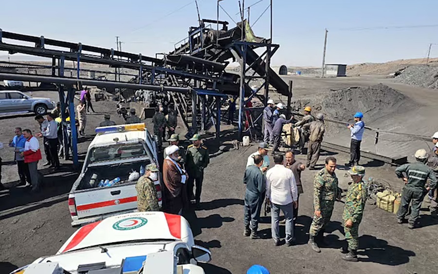 Hiện trường mỏ than Iran nơi xảy ra vụ nổ khí gas gây nhiều thương vong. Ảnh: WANA.