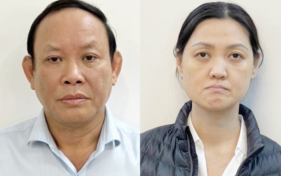 Bị can Nguyễn Đức Thái (trái) và Tô Mỹ Ngọc.