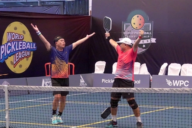 The Ly brothers won two world golds at the World Pickleball Championship Series 2024 in Bali, Indonesia. (Photo of Ly Minh Tan)