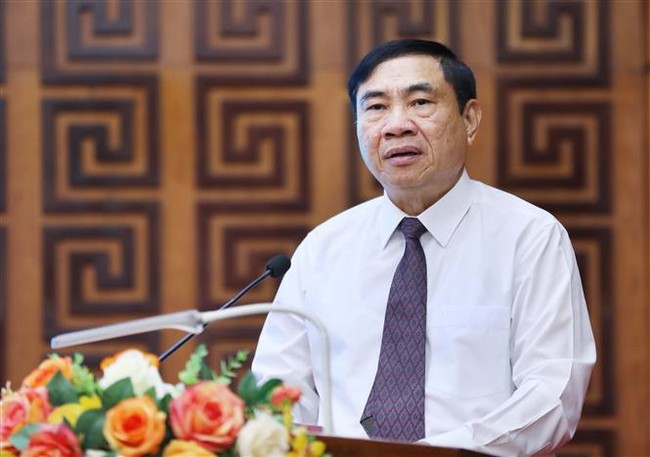 Bí thư Tỉnh ủy Điện Biên Trần Quốc Cường phát biểu chào mừng Hội thảo khoa học. Ảnh: Trung Kiên - TTXVN