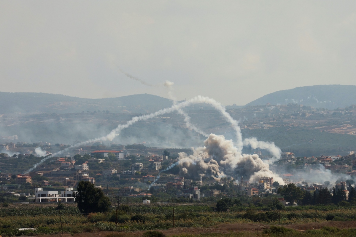 Một cuộc tấn công của Israel vào lãnh thổ Lebanon hôm 23/9. Nguồn: Reuters