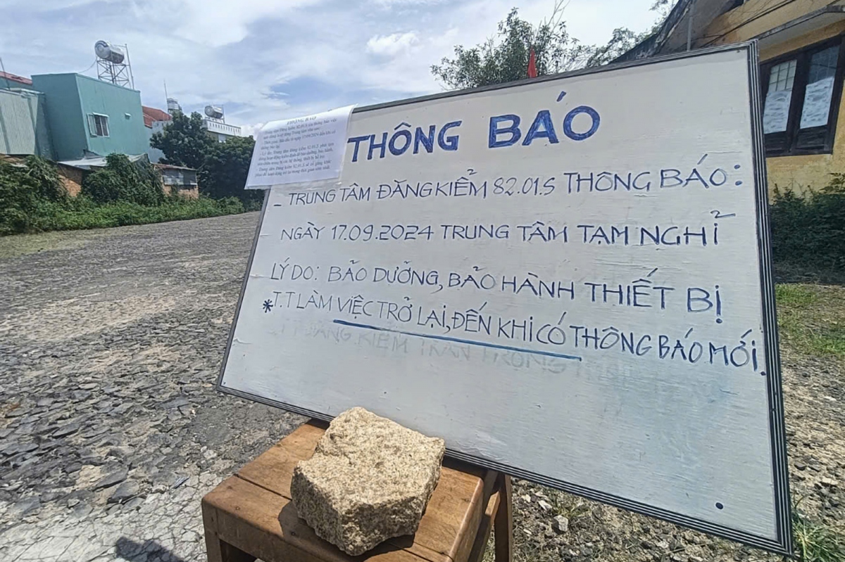 Thông báo của Trung tâm đăng kiểm 82.01.S