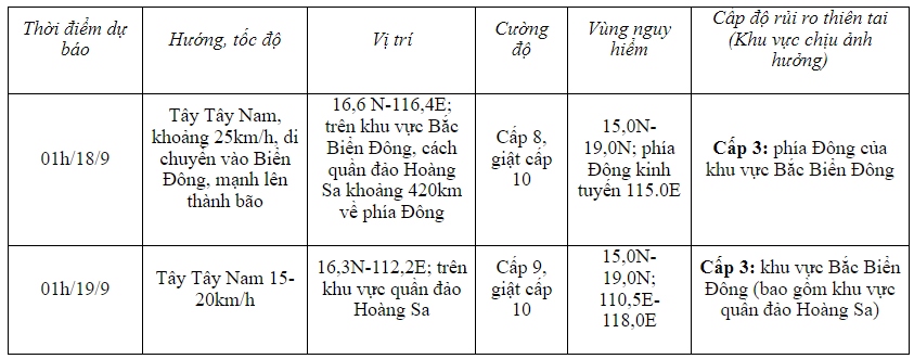 Dự báo diễn biến áp thấp nhiệt đới trong 24 đến 48 giờ tới