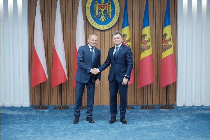 Thủ tướng Ba Lan Donald Tusk và Thủ tướng Moldova Dorin Recean (Ảnh- moldpres.md)