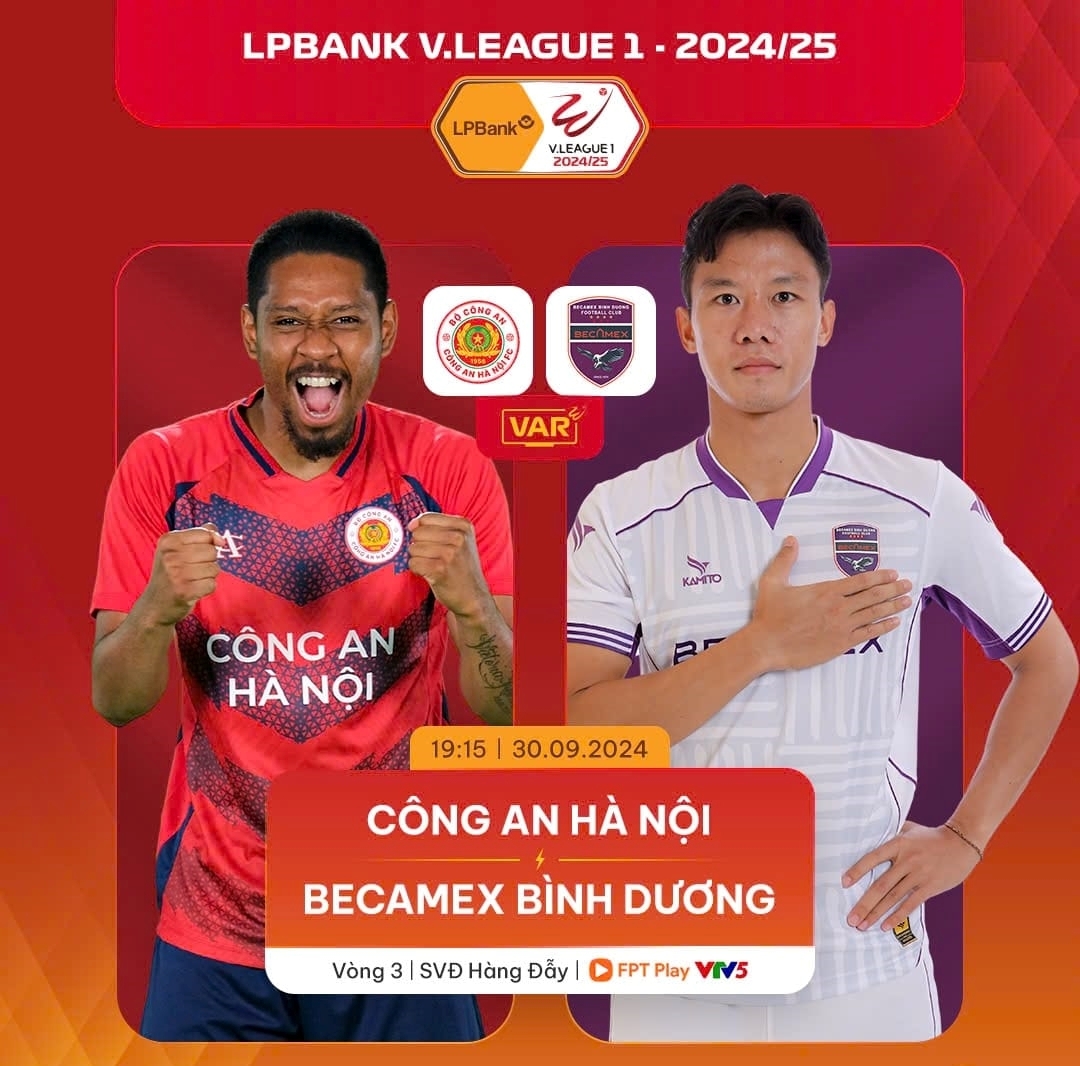 Trận đấu giữa CAHN với Bình Dương diễn ra vào lúc 19h15 tối ngày 30/9.